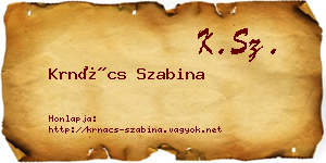Krnács Szabina névjegykártya