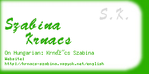 szabina krnacs business card